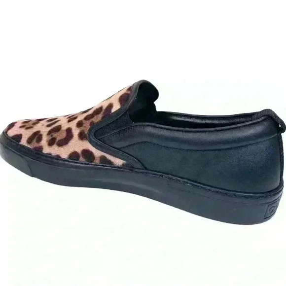 Men\'s Gucci Leopard Print Pony Hair Low-Top Slip-On Sneakers Size 12 main image 5
